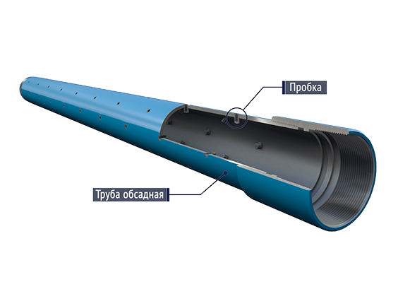 Фильтр ФСТП (Фильтр скважинный труба перфорированная) со срезаемыми пробками